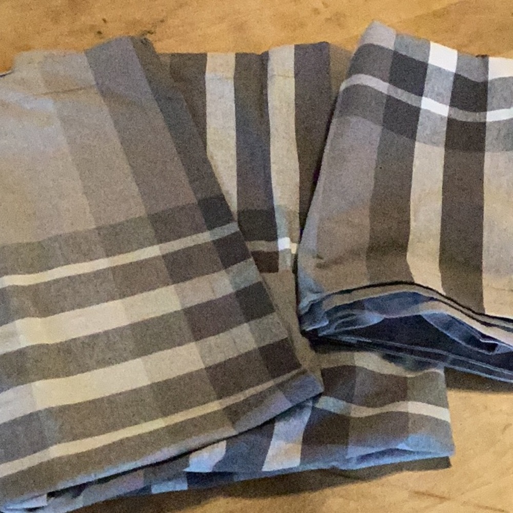 PENDLETON flannel cotton, gray plaid shams- new without tags-beautiful